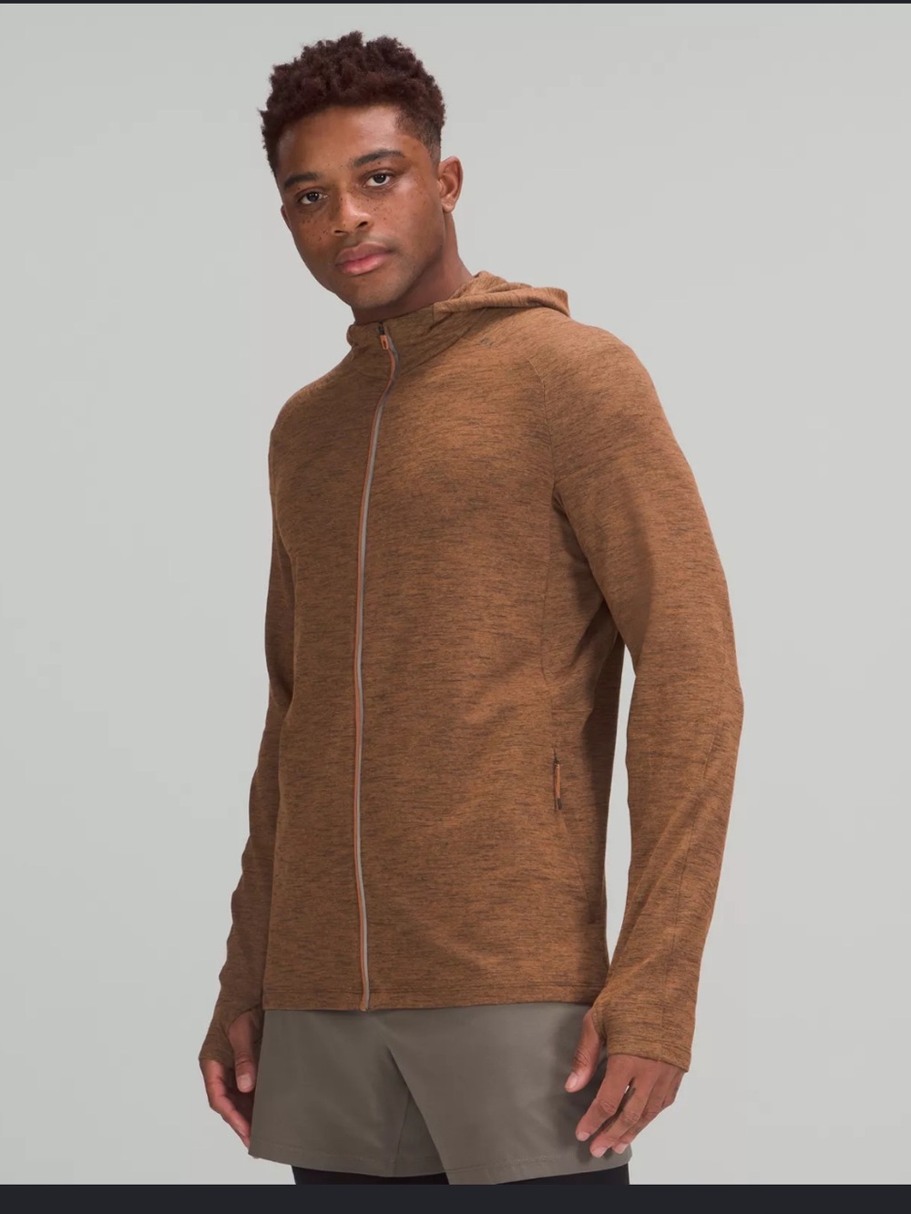 lululemon athletica Men’s Surge Warm Full-Zip Hoodie - Brown Heather